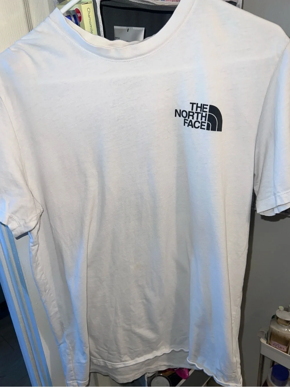 The North Face Men's White Short-Sleeve Tee with Black Logo